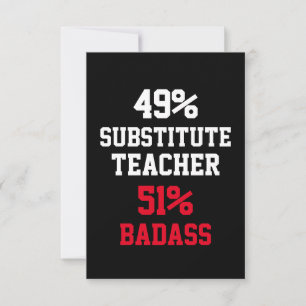 Cartão de Professor Substituto Badass