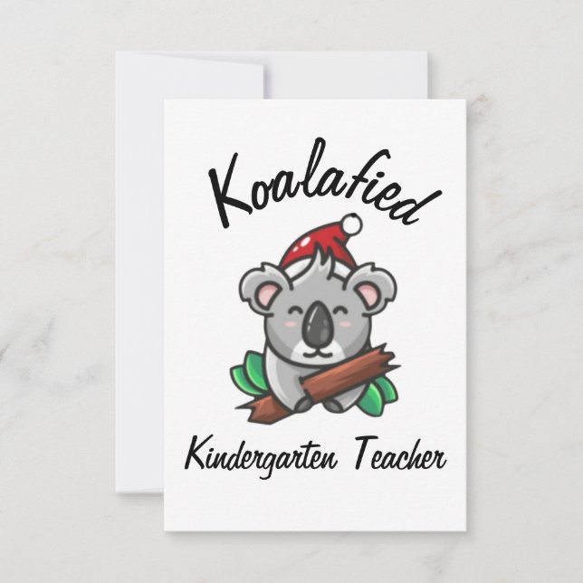 Cartão de Professora de Jardim de Infância Koalafi (Frente)