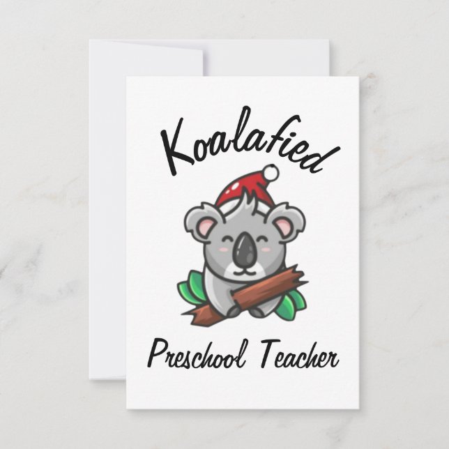 Cartão de Professora de Pré-escola Koalafied (Frente)