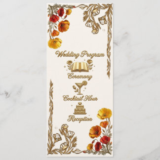 Cartão de Programa de Casamento California Poppy
