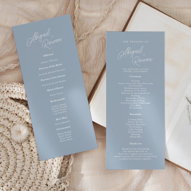 Cartão de Programa de Casamento com Letra Minima e (Criador carregado)