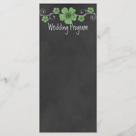 Cartão de Programa de Casamento de Chalkboard para
