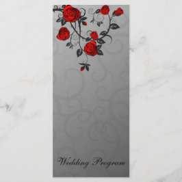 Cartão de Programa de Casamento de Rosas Encantado