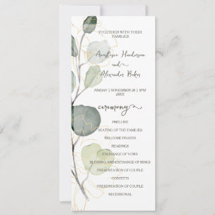Cartão de programa de casamento floral econômico.