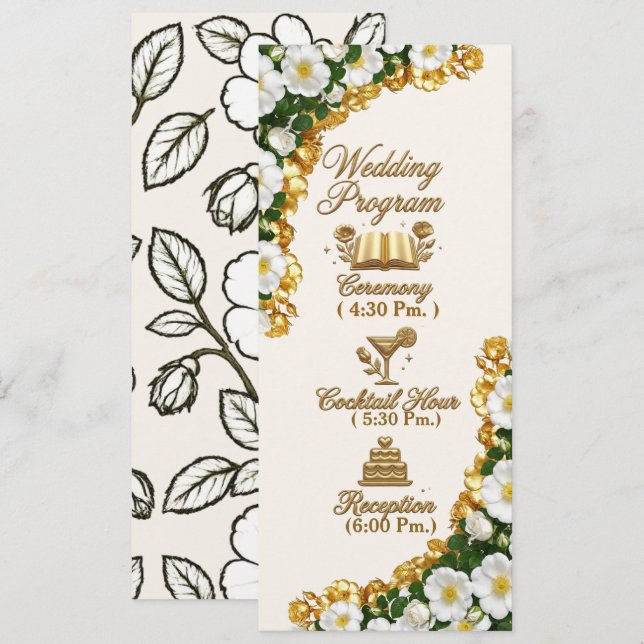 Cartão de Programa de Casamento Georgia Cherokee R (Frente/Verso)