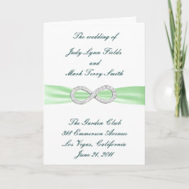 Cartão de Programa de Casamento Infinity Green Dia