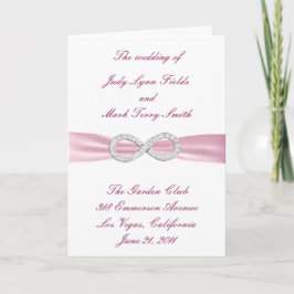 Cartão de Programa de Casamento Infinity Pink Diam