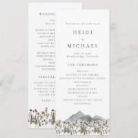Cartão de Programa de Casamento Longo HEIDI Boho W
