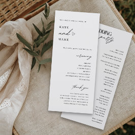 Cartão de Programa de Casamento Minimalista