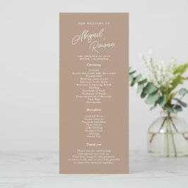 Cartão de Programa de Casamento Minimalista Boho A