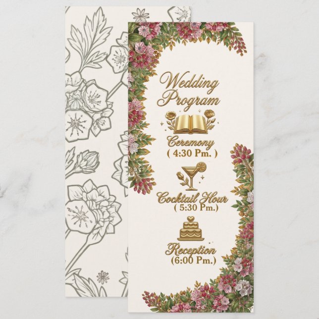 Cartão de Programa de Casamento Pennsylvania Mount (Frente/Verso)