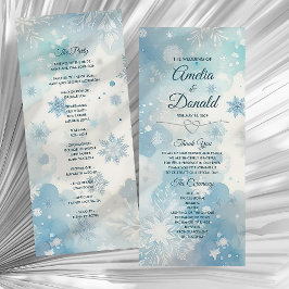 Cartão de Programa de Casamento Winter Wonderland