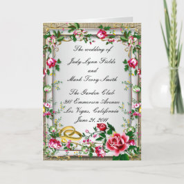 Cartão de Programa de Rosas Vermelhas Rústicas Ele