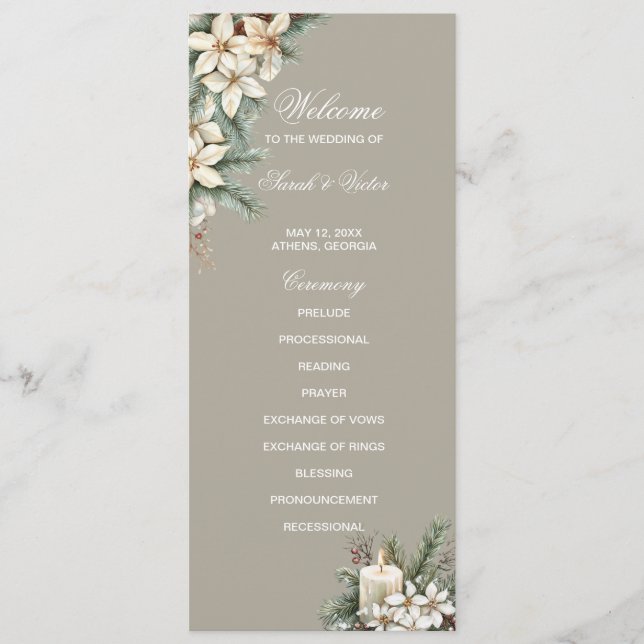 Cartão de programa do lado duplo para o inverno Th (Frente)