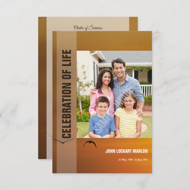 Cartão de programa fúnebre (Frente/Verso)