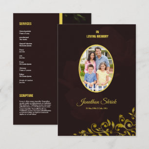 Cartão de programa fúnebre