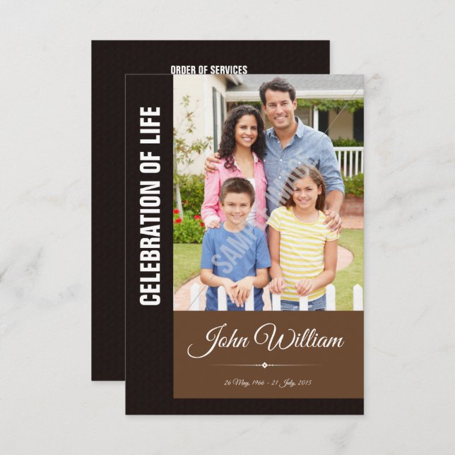 Cartão de programa memorável (Frente/Verso)