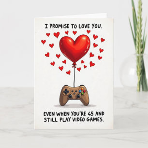 Cartão de Promessa de Amor de Jogador Engraçado