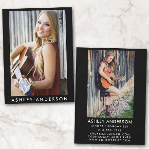 Cartão de Promo Fotográfico para músico cantor 