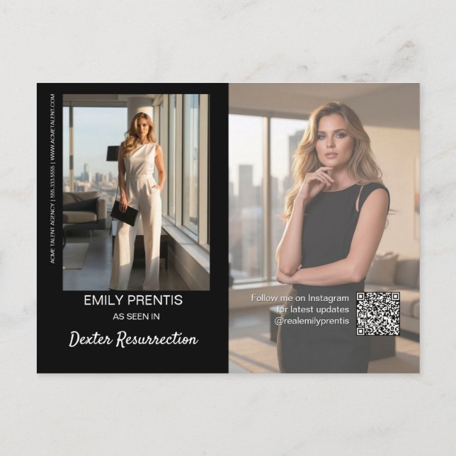 Cartão de Promoção de Ator | Cartão Postal Compost (Verso)