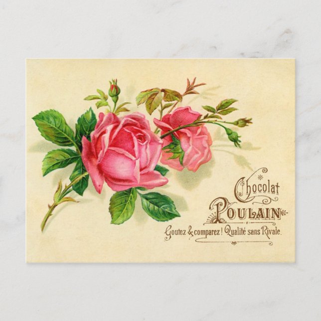 Cartão de propaganda francês do vintage para o (Frente)