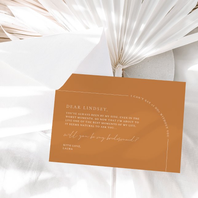 Cartão de Proposta da Terracotta Elegante Arch Bri (Criador carregado)