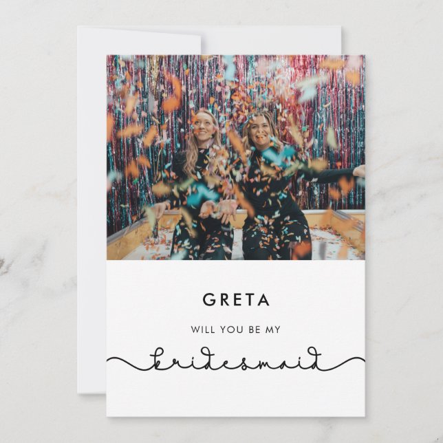 Cartão de proposta de Bridesmaid de ligação cômoda (Frente)
