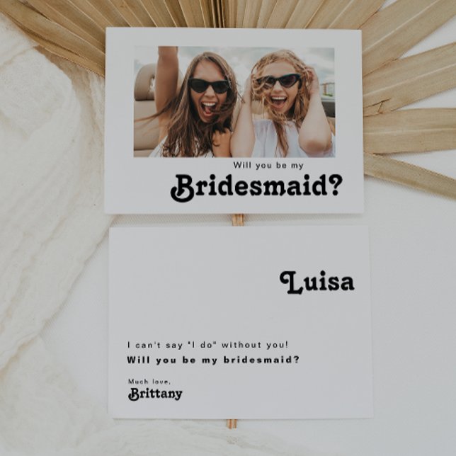 Cartão de Proposta de Bridesmaid Fotografia com Le (Criador carregado)
