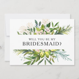 Cartão de Proposta de Bridesmaid para a oliveira E