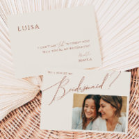 Cartão de Proposta de Bridesmaid para Beige do Des