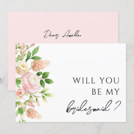 Cartão de Proposta de Bridesmaid Rosa Rosa Rosa Ro