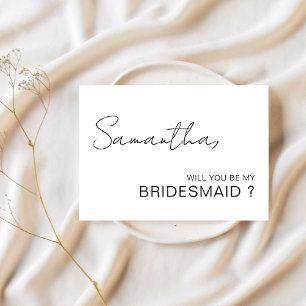 Cartão de Proposta de Dama de Honor Elegante