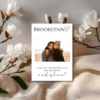 Cartão de Proposta de Dama de Honra com Foto
