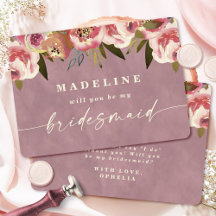 Cartão de Proposta de Dama de Honra Ophelia Pink C