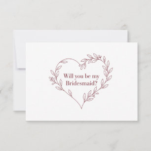 Cartão de Proposta de Damas de Honra com Tranças M