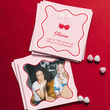 Cartão de Proposta de Damas de Honra Rosa Vermelho