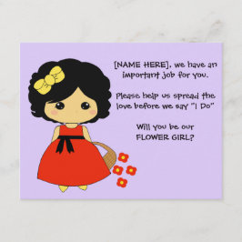 Cartão de Proposta de Menina das Flores - Cabelo P