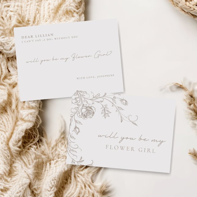 Cartão de Proposta de Menina das Flores Elegante V (Criador carregado)