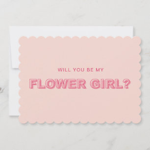 Cartão de proposta de menina de flor com contorno 