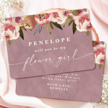 Cartão de Proposta de Menina de Flor Ophelia Chic 