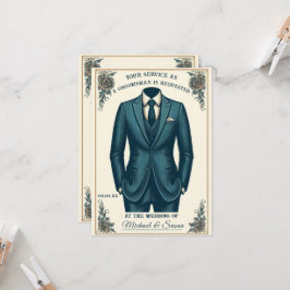 Cartão de Proposta de Padrinho de casamento Clássi