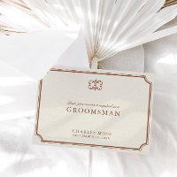 Cartão de Proposta de Padrinho de casamento Clássi