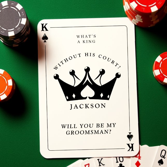 Cartão de Proposta de Padrinho de casamento do Rei (King of Spades Poker Groomsman Proposal Card
)
