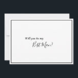 Cartão de Proposta de Padrinho de Formatura Elegan<br><div class="desc">Este cartão de proposta de padrinho de formatura elegante moderno é perfeito para o seu casamento minimalista moderno. Este design apresenta caligrafia simples preta com um fundo neutro branco para combinar com o seu casamento clássico tradicional ou casamento boho minimalista na primavera, verão, outono ou inverno. Por favor, sinta-se à...</div>