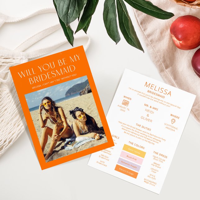 Cartão de Proposta de Padrinho de Noiva com Paleta (Criador carregado)