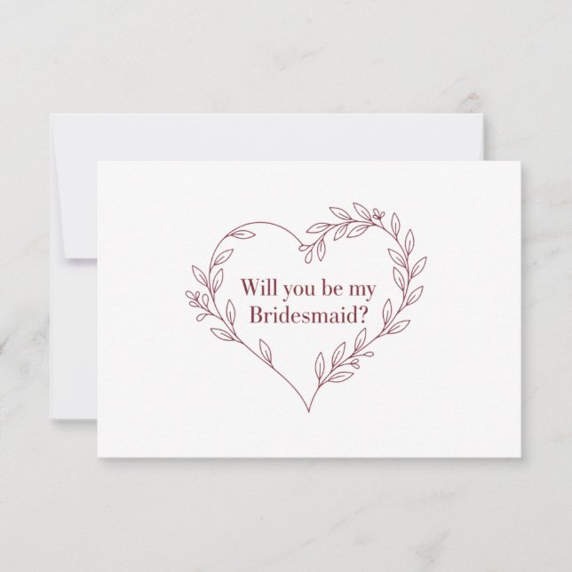 Cartão de Proposta de Padrinho de Noiva Minimalist (Frente)