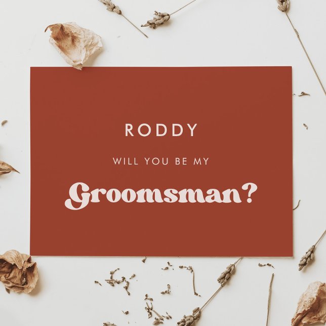 Cartão de proposta de padrinho de terracota retrô  (Criador carregado)