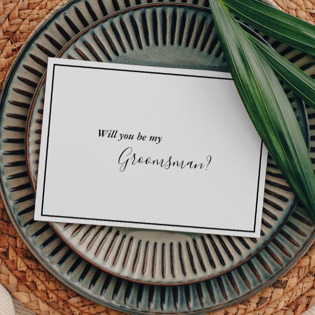 Cartão de Proposta de Padrinho Elegante Moderno (Criador carregado)