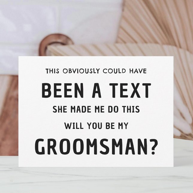 Cartão de Proposta de Padrinhos de casamento Engra (Funny Groomsmen Proposal Card | Best Man Proposal)