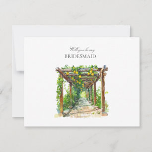 Cartão de Proposta de Pontes de Watercolor Mediter
